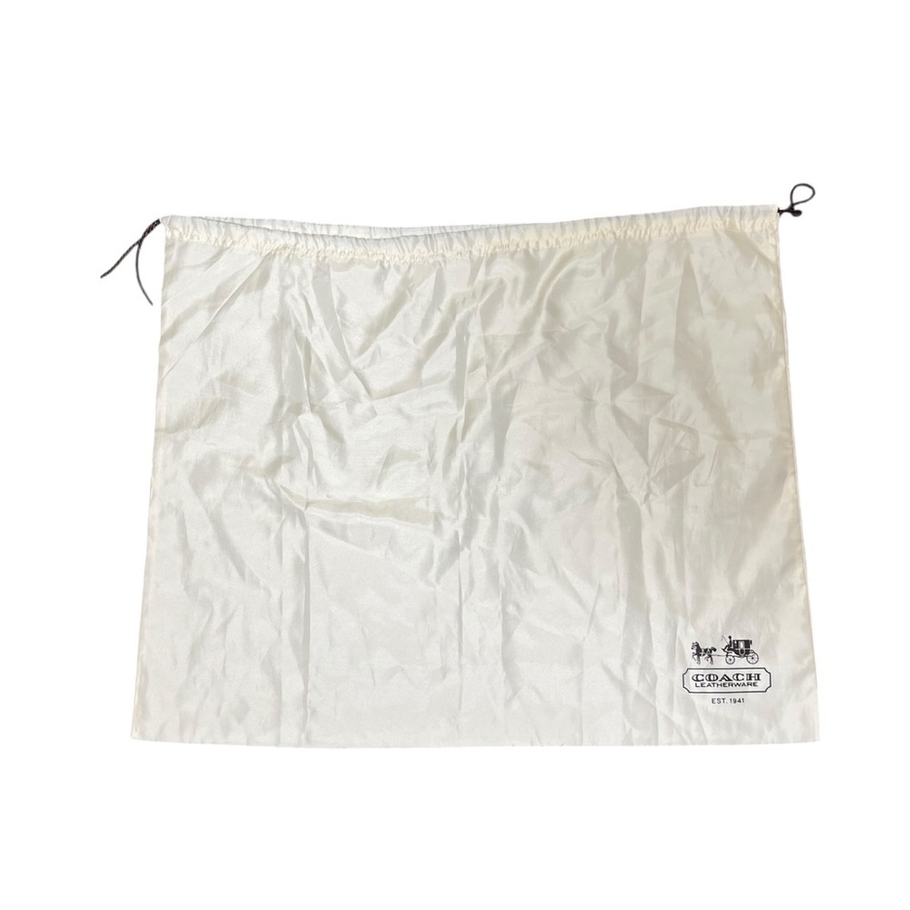 Large COACH Leatherware Dust Bag Drawstring Ivory Satin 23x19 Authentic Storage